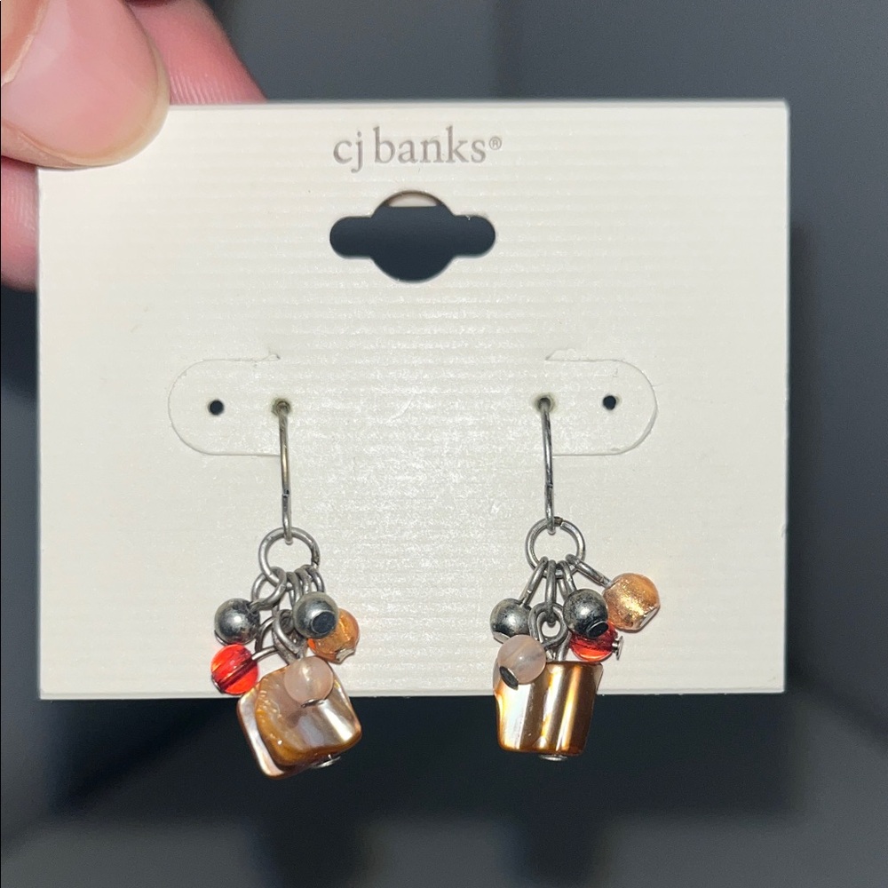 CJ Banks Multicolor Beaded Gemstone Dangle Earrings #bohemian #contemporary